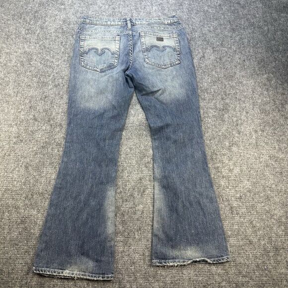 Vintage y2k Silver Jeans Women 29 Flare Low Rise Distressed Nice Fading 32x30 - Picture 6 of 16